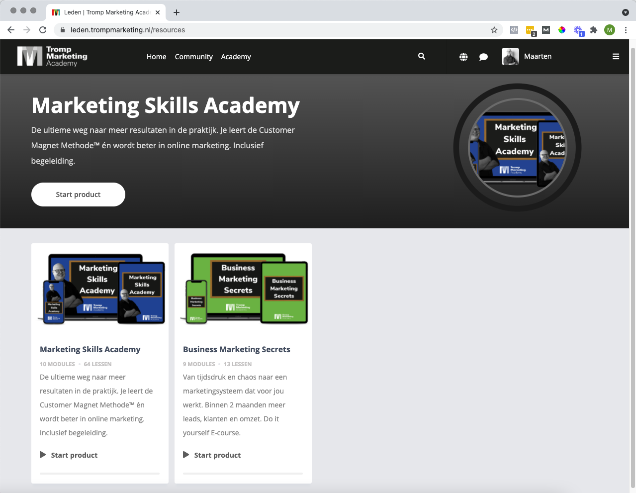 Portal marketing trainingen